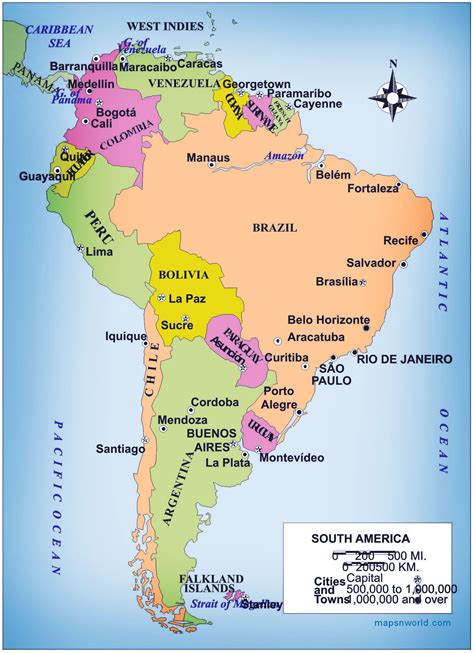 Training and Certification Options for MAP Map of South America Countries